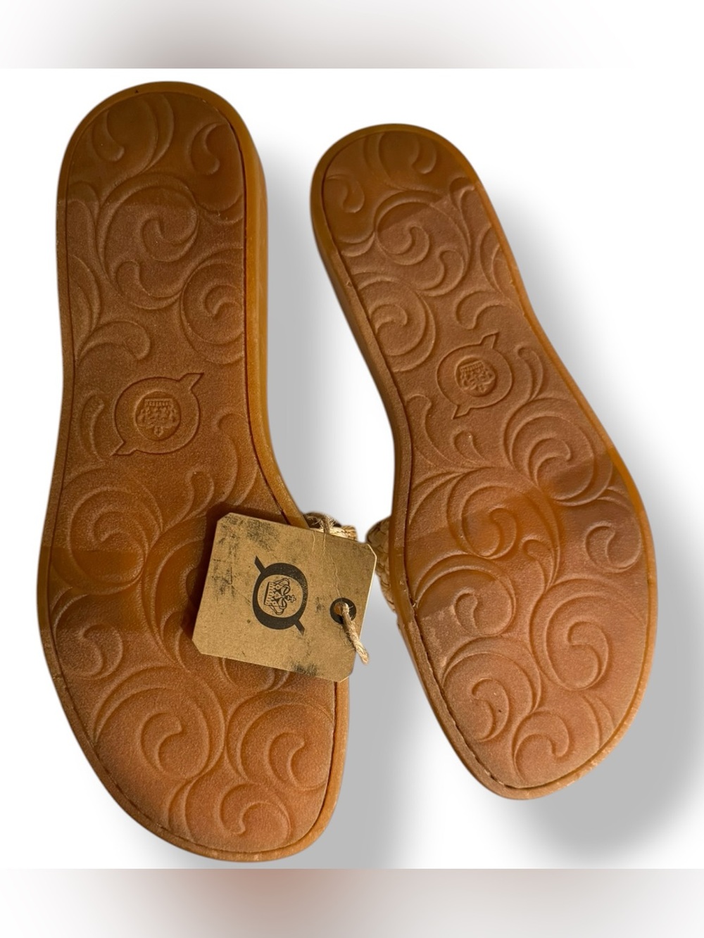 NWT Børn Woven Raffia Slide Sandals Natural Tan Size 9 - Picture 2 of 2